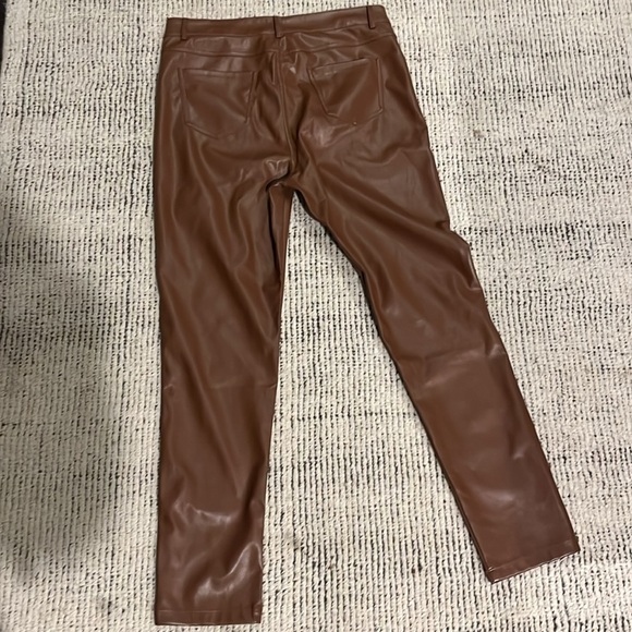 Shinestar Vegan Leather brown pants size Large - Picture 3 of 9